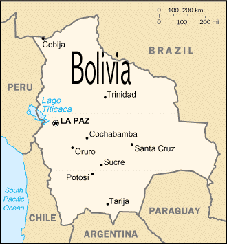 Map of Bolivia